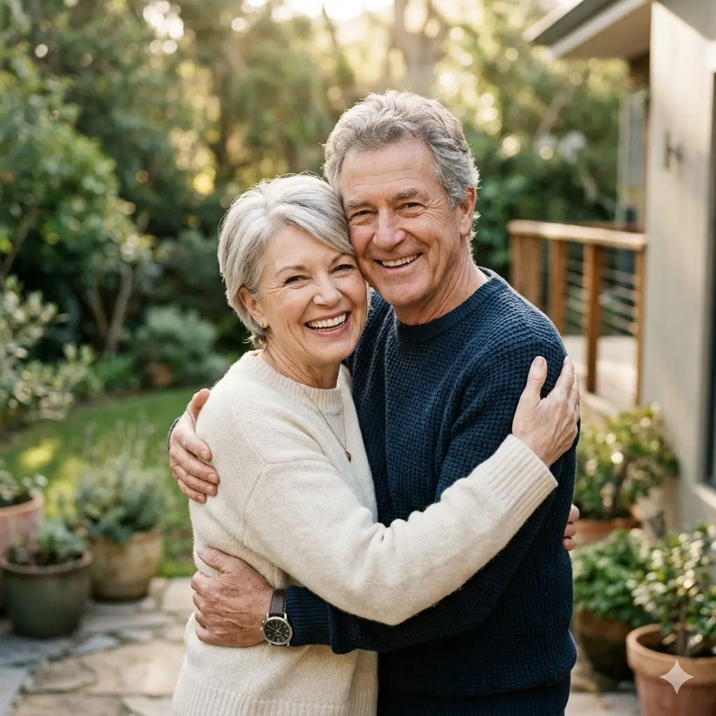 Grandparents enjoying family photos