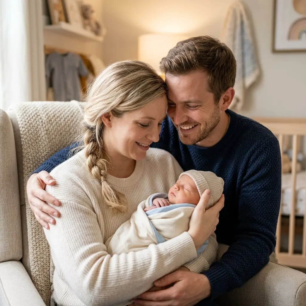 Young parents with their baby