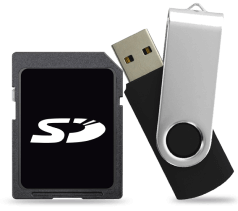 Or simply plug a USB stick or SD Card!